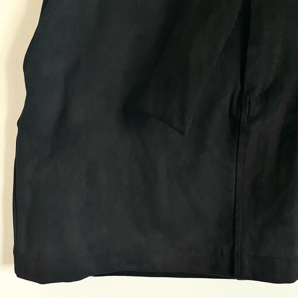 Zara Trafaluc Faux Suede Paperbag Waist Belted Mini Skirt In Black Size M EUC